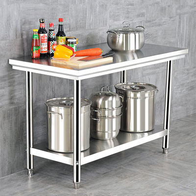 Silver Hotel Buffet Eetgoed Roestvrij staal Werktafel 1.2/1.5/1.8M voor Keuken