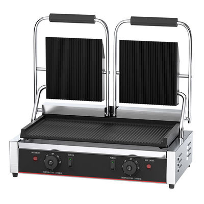 565x370x190mm Elektrische contactgrill Warm BBQ-plaat met alle gegroeveerde dubbelplaat Panini-grill
