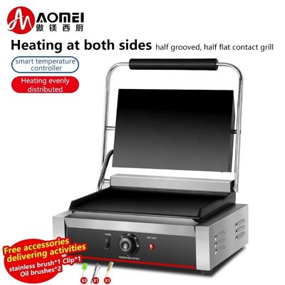 220V All Flat Electric Grill Machine met verwarmingselementen Sandwich Contact Grill 19kg