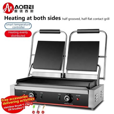 Professionele niet-stick elektrische dubbelzijdige grill Pan onderste grill Grootte 210 * 200 x2 mm