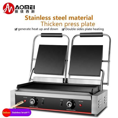 Professionele niet-stick elektrische dubbelzijdige grill Pan onderste grill Grootte 210 * 200 x2 mm