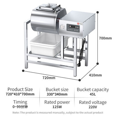 40L roestvrij staal 201 Fast Food Vacuum Marinating Tumbler voor keukenapparatuur