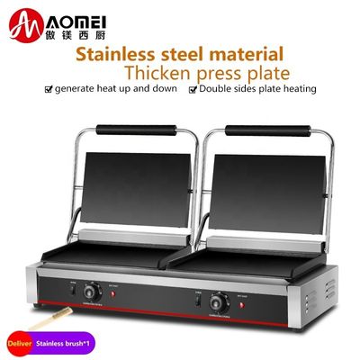 Volledige platte 2in1 dubbelplaat Panini Sandwich Press Electric Contact Grill voor commerciële