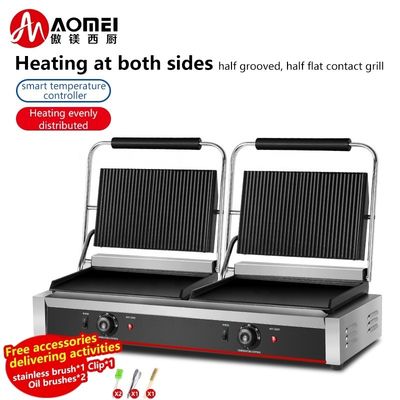 Elektrische grillgrill met een niet-klevend emaillecoating voor commerciële toaster voor biefstuk-sandwiches