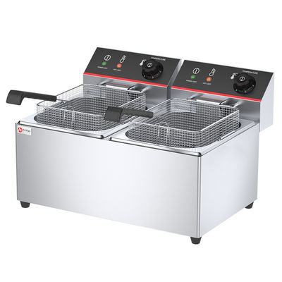 Restaurant 11L 11L Industriële dubbele elektrische deep fryers met verwarmingsbeschermingsfunctie