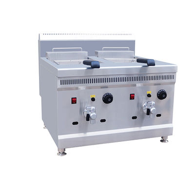 Doppeltank commerciële gasfryer met temperatuurregeling Lpg gas deep fryer 18L 18L