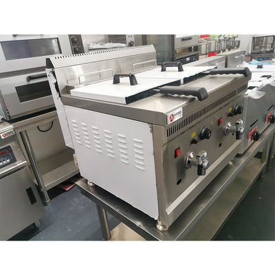 Hoge productiviteit 38 kg dubbele cilinder deep fry-machine voor gebakken kip en friet