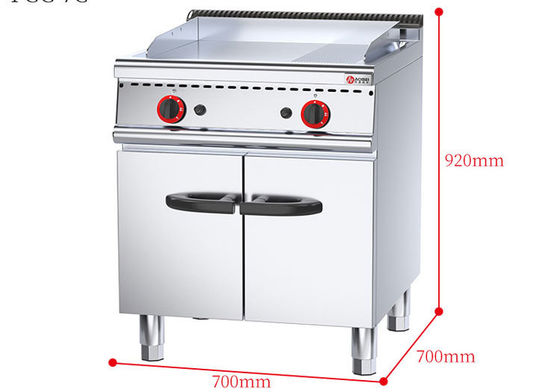 Restaurant BBQ Grill 700*700*850 70 mm Vrijstaande gasgrill met kast