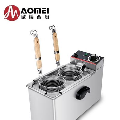 Etelequipment 2kW Elektrisch bureaublad 2 koppen Pasta-koker voor restaurant Noodel koken