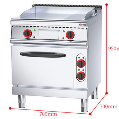 Snel warm 1/3 gegroeide grill pannenkoeken commerciële elektrische grill met oven 560*600*270mm