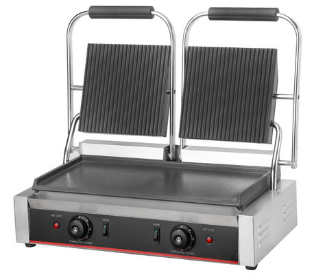Huishoudelijke elektrische Panini contactgrill broodjespers met dubbele kop 220V spanning