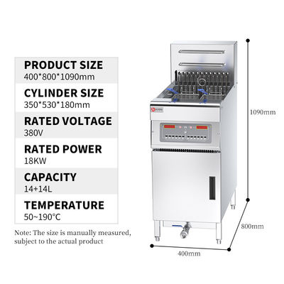 Fastfood restaurant Grote capaciteit 18L Elektrische deep fryer Commerciële verticale fryer