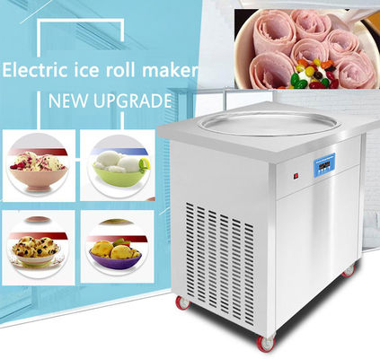 Eenvoudig vierkant Pan Thai Instant Fry Ice Cream Roll Machine koelmiddel R404A / R410A