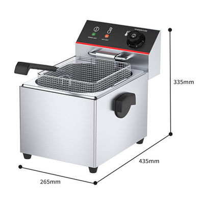 Commerciële snacksteker 8L elektrische kip deep fryer met 1 tank 1 mand