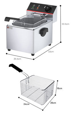 Commerciële snacksteker 8L elektrische kip deep fryer met 1 tank 1 mand