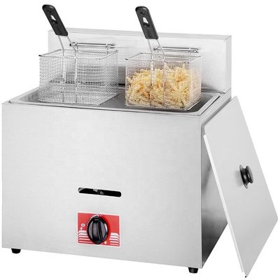 Multifunktioneel 12L commercieel 1 tank 2 basket tafeltop roestvrij staal Lpg gas fryer
