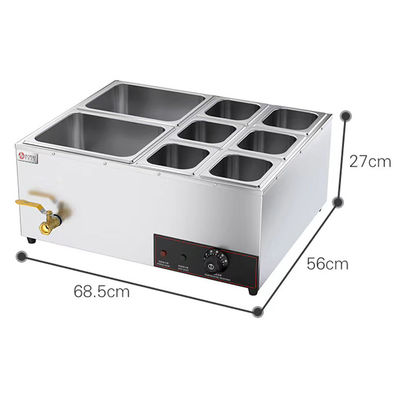 Commerciële soep van roestvrij staal Bain Marie Food Warmer voor Hotel Restaurant Buffet