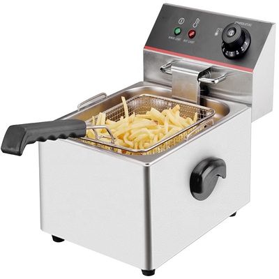 Elektrische verwarmingsbuis 6L roestvrij staal Franse frietmachine Commerciële aardappelprijzer