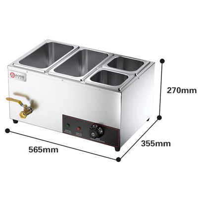 Commerciële soep van roestvrij staal Bain Marie Food Warmer voor Hotel Restaurant Buffet