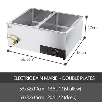 Restaurantapparatuur Keukensoep Warmer met roestvrij staal 68.5x56x27cm
