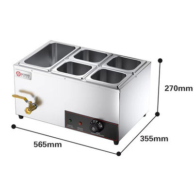 Restaurant Catering Keuken Industrie Elektrisch Bad Marie Voedsel Warmer Display in zilver