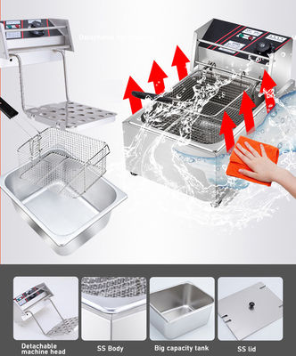 Professionele elektrische deep fryer 1 tank 1 mand 220V/110V Spanning voor commerciële