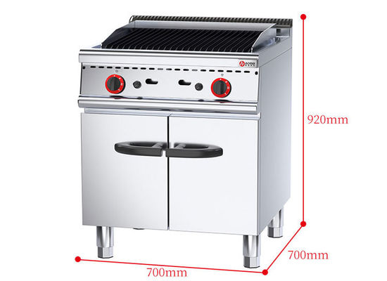 Commerciële keuken Restaurant Gas Lava Rock Barbecue Grill met multifunctionele ontwerp