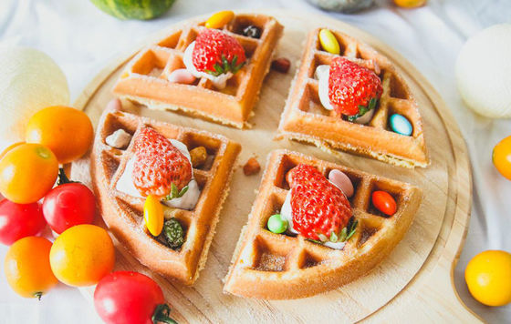 Verstelbare thermostaat Dubbele plaat Belgische wafelautomaat voor het bakken van wafeltje brood