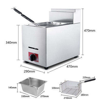 Roestvrij staal 201/304 Industriële gascontact deep fryers voor commerciële horeca