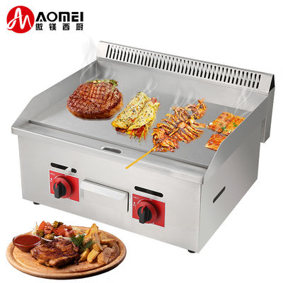 Industriële keuken counter top niet-stick gas grill met aangepast logo Acceptabel