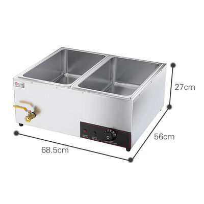 Commerciële horeca-apparatuur roestvrij staal 6 Pan Electric Buffet Soep Food Warmer