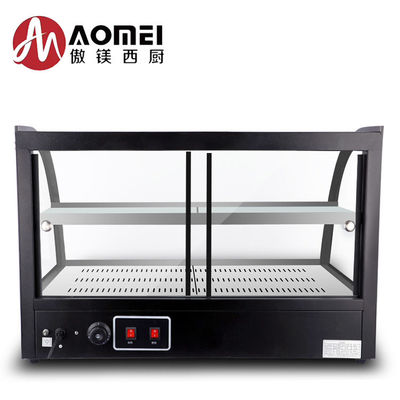 1200x530x580mm Zwart gebogen glas voedsel display Warmer voor warm eten verwarming showcase
