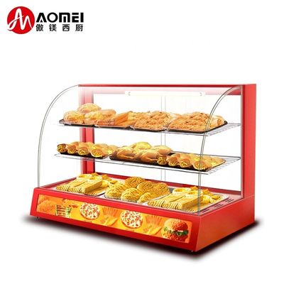 1200x530x580mm Zwart gebogen glas voedsel display Warmer voor warm eten verwarming showcase