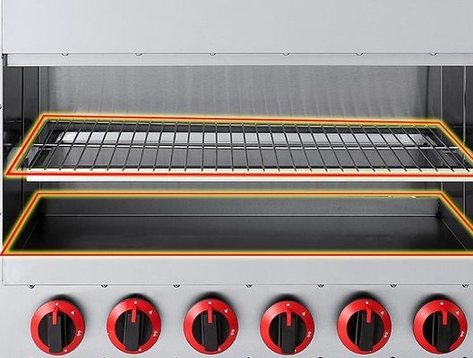 6 Brander gas infrarood Salamander Grill Oven Lift voor Food Service Industry