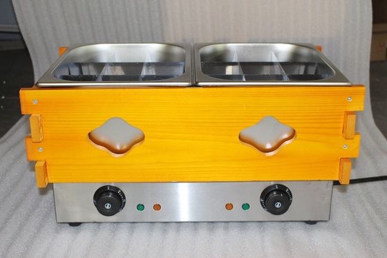 Roestvrij roestvrij staal oven Kookkachel 2 tanks 18 Rasters Houten omgeving