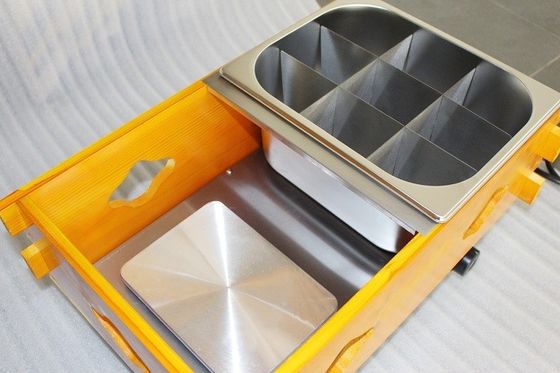 Roestvrij roestvrij staal oven Kookkachel 2 tanks 18 Rasters Houten omgeving
