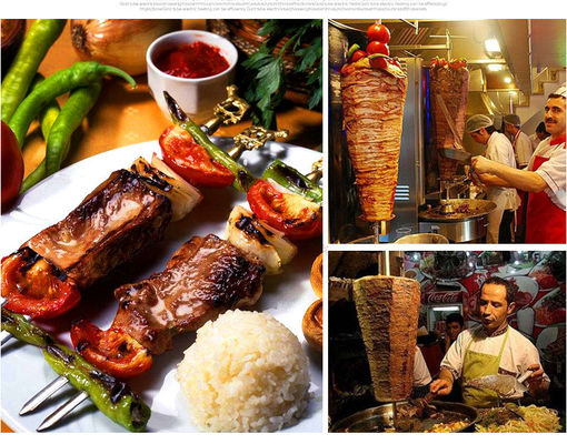 Tafelkoek Doner Kebab Gas Kip Shawarma Machine maken met een hoge productiviteit