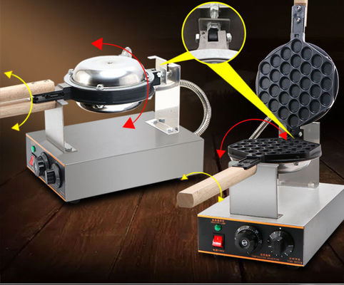 220V commerciële elektrische bubbelwafelmachine voor Hong Kong-stijl Belgische eierwaffels