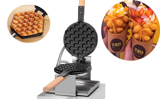 220V commerciële elektrische bubbelwafelmachine voor Hong Kong-stijl Belgische eierwaffels