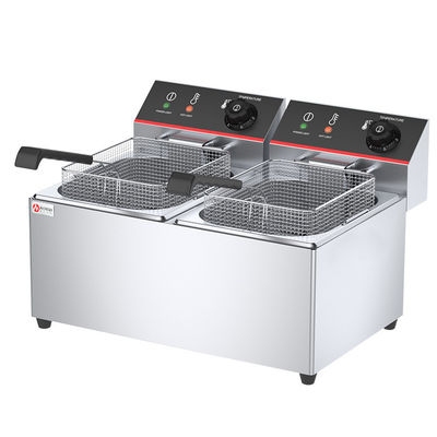 Elektrische 12 liter commerciële dubbele manden Deep Fryers Machine voor uw food service