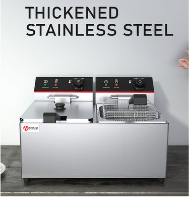 Elektrische 12 liter commerciële dubbele manden Deep Fryers Machine voor uw food service