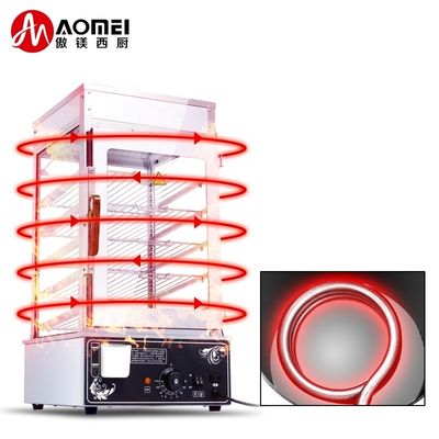 Energiebesparende functie Elektrisch voedseldisplay op het bureau Warmer Dimsum Stoommachine