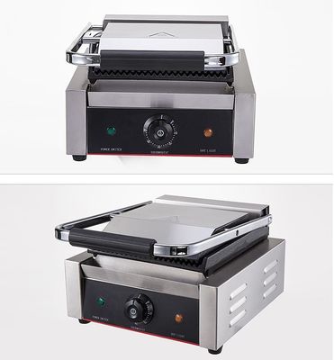 Roestvrij staal broodje enkel Panini Grill Elektrische contactgrill voor hotel 11KG