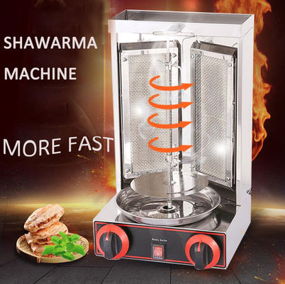 Gas Shawarma Grillmachine van roestvrij staal voor automatisch draaiende Doner Kebab Chicken