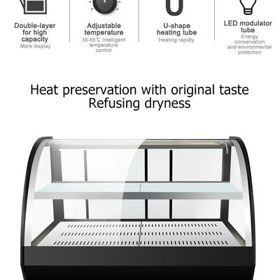 Professionele commerciële elektrische voedingswarmte display showcase met veelzijdige functies