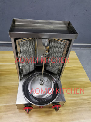 Gas Shawarma Grillmachine van roestvrij staal voor automatisch draaiende Doner Kebab Chicken