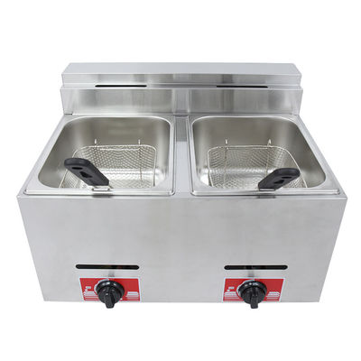 6L 6L dubbeltank gasfrituur voor het maken van voedsel op tafel in commerciële keukens