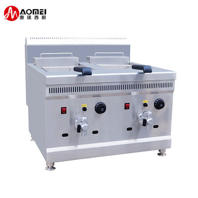 Hoge 18L 18L industriële grote diepfryer gasfryer machine met 2 tank en 2 mand