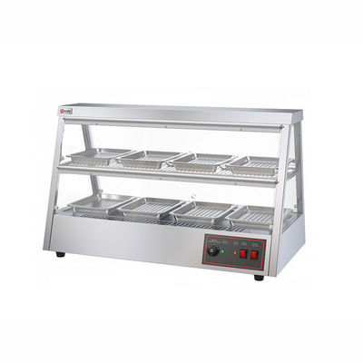 43 kg roestvrij staal voedsel display warmer showcase 1.6KW elektrische warme voedsel warmer