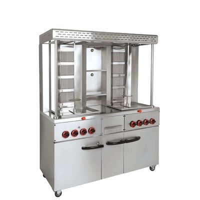 8 Branders Gas Doner Machine voor het Midden-Oosten Restaurant Roestvrij staal Shawarma Grill